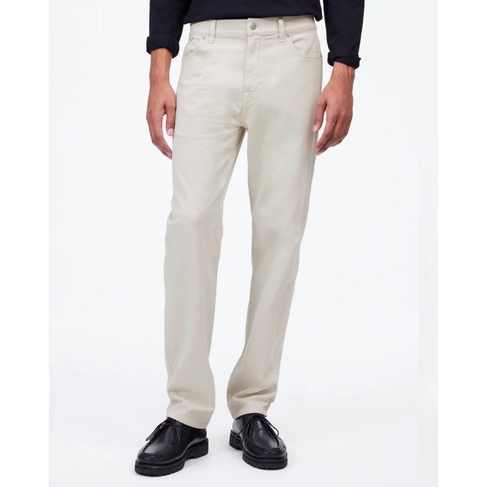 Madewell NWT All Day 1991 Straight Pant Mens Form Gray Beige Chino Jeans 31x32